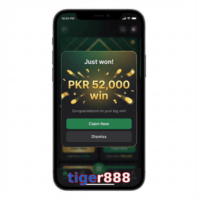 Main screen of Tiger888 win page for PK players